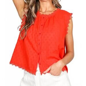 NEW VINE & LOVE laurel sleeveless top in red